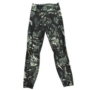 Lole‎ Women's Dark Floral Athletic Leggings Black Green XS Athleisure Gym Active